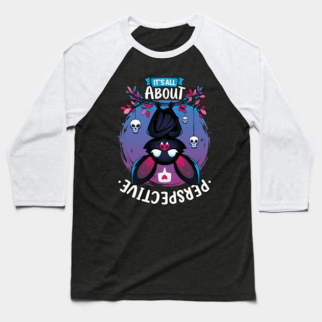 All About Perspective - Creepy Cute Bat Love Baseball T-Shirt by Snouleaf